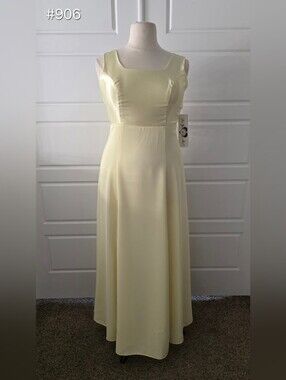 Simple Yellow Sleeveless A-line Maxi Formal Dress